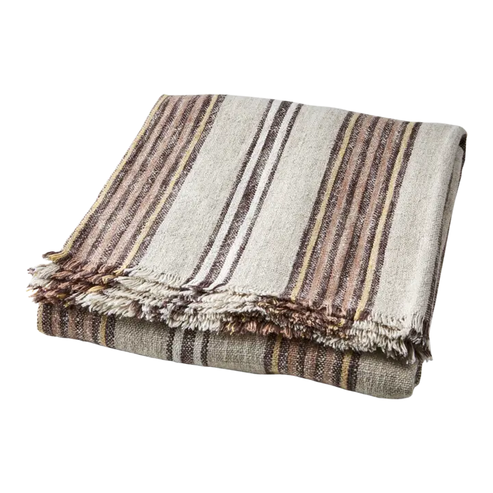 Affari of Sweden HILDA Filt/duk, Natur/brun/rosa/gul