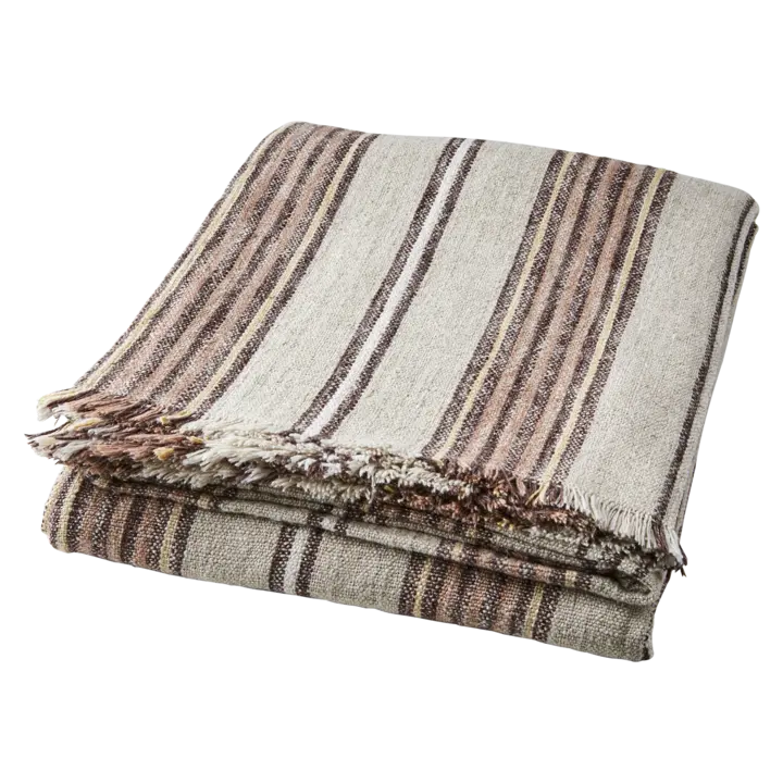 Affari of Sweden HILDA Filt/duk, Natur/brun/rosa/gul