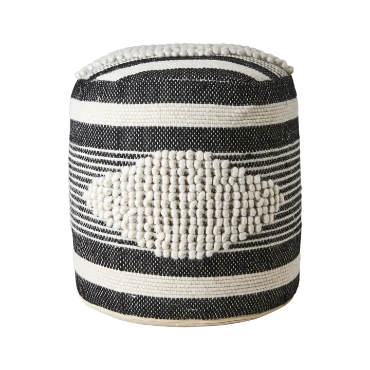 Affari of Sweden MINNA Sittpuff, Svart/elfenben