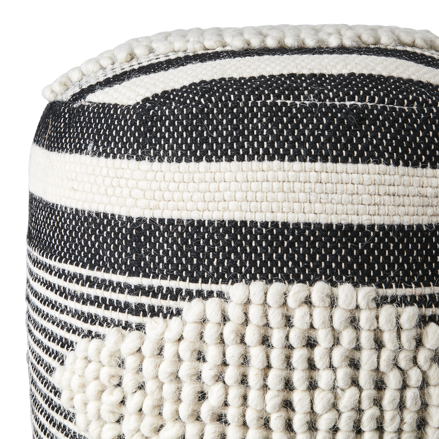 Affari of Sweden MINNA Sittpuff, Svart/elfenben