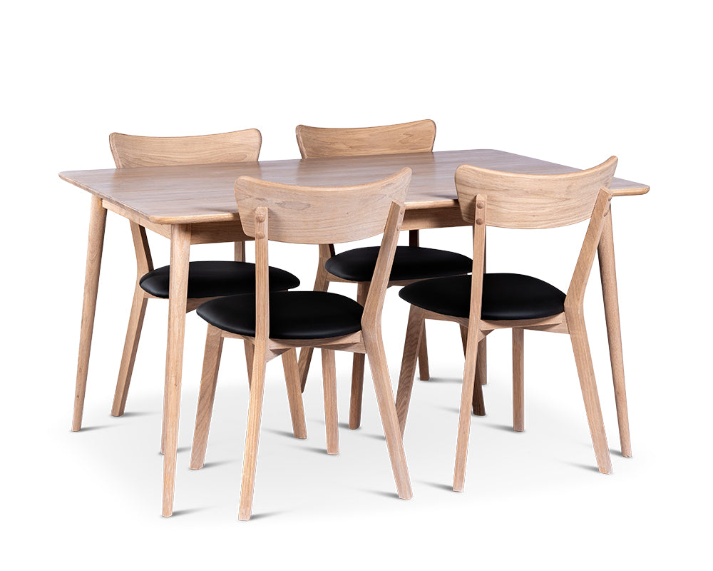 Stenexpo Odense 140x90 med 4 st.Eksjö stol