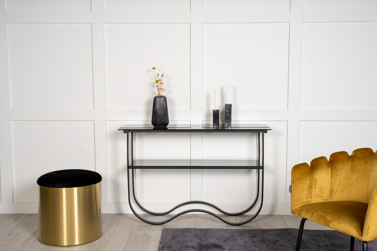 Venture Design Wavy Sidobord 117 x 34 Svart