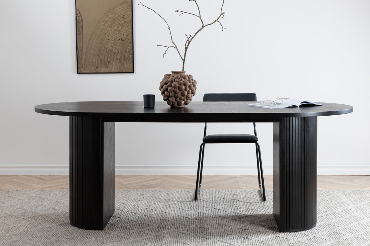 Venture Design Bianca Ovala Matbord 200 x 90 Svart