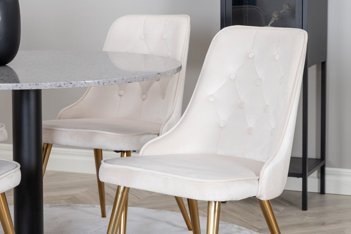 Venture Design Velvet Deluxe Matstolar 2-pack Beige