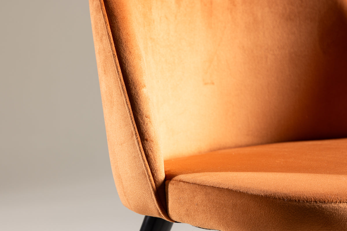 Venture Design Velvet Matstolar 2-pack Rostig orange