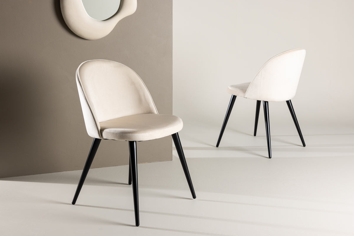 Venture Design Velvet Matstolar 2-pack Beige