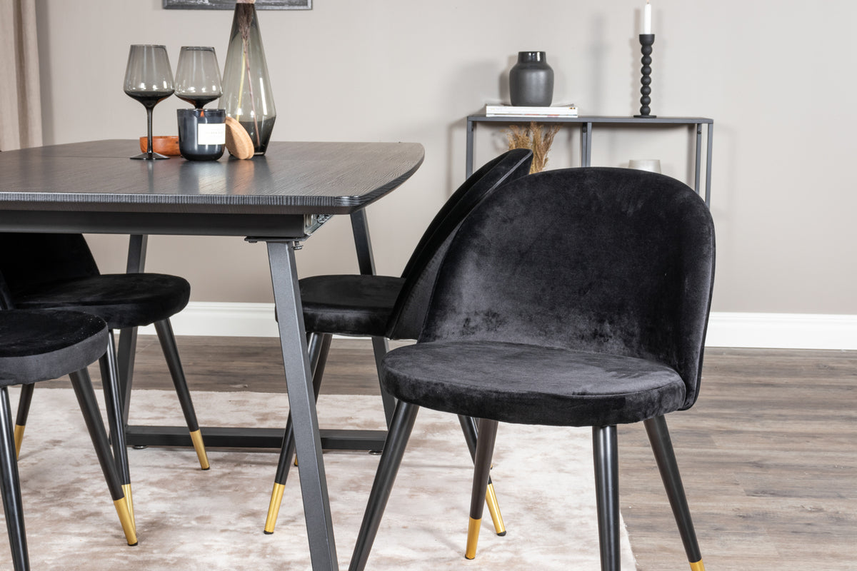 Venture Design Velvet Matstolar 2-pack Svart