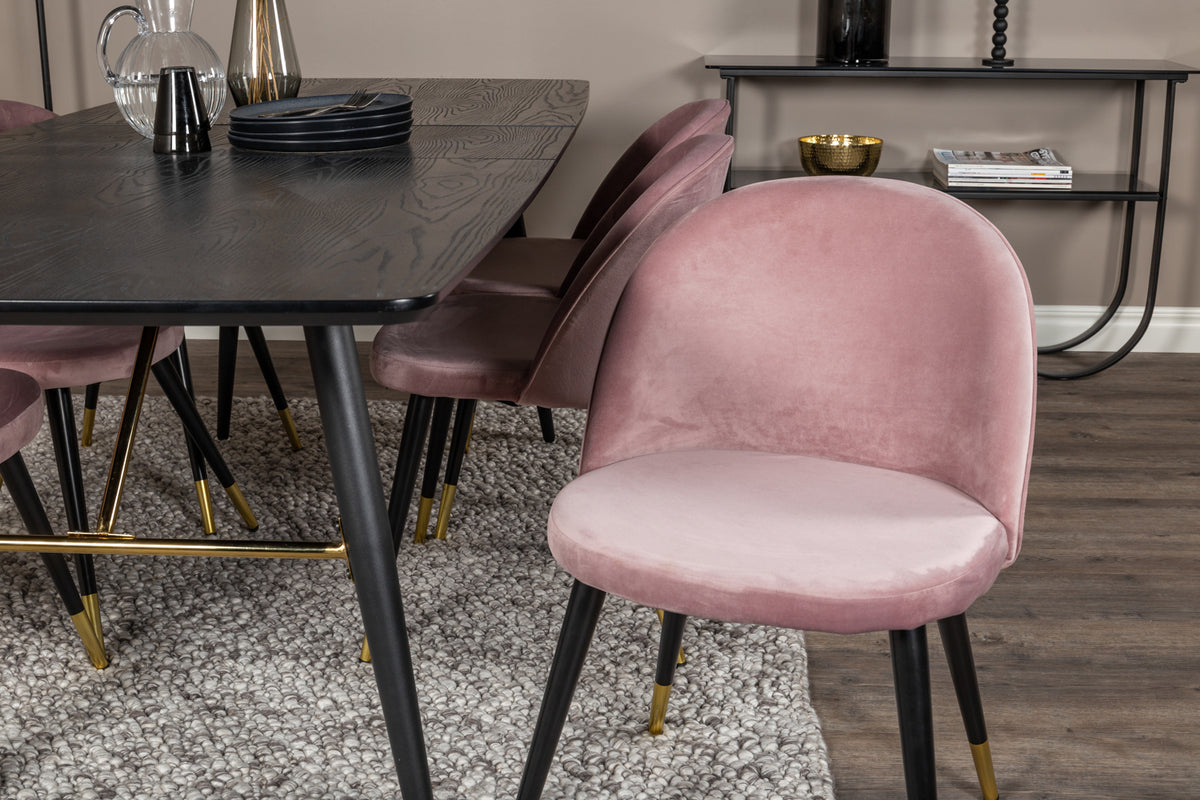 Venture Design Velvet Matstolar 2-pack Gammelrosa