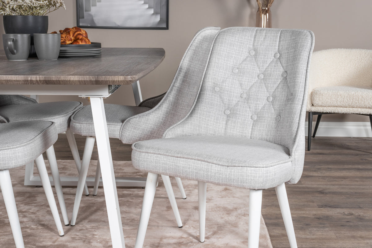Venture Design Velvet Deluxe Matstolar 2-pack Ljusgrå