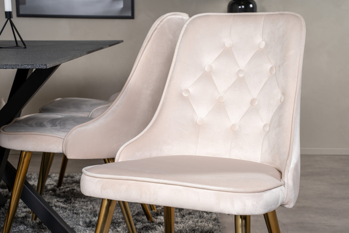 Venture Design Velvet Deluxe Matstolar 2-pack Beige