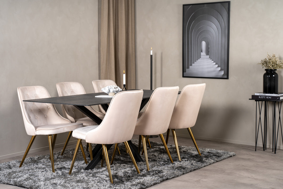 Venture Design Velvet Deluxe Matstolar 2-pack Beige