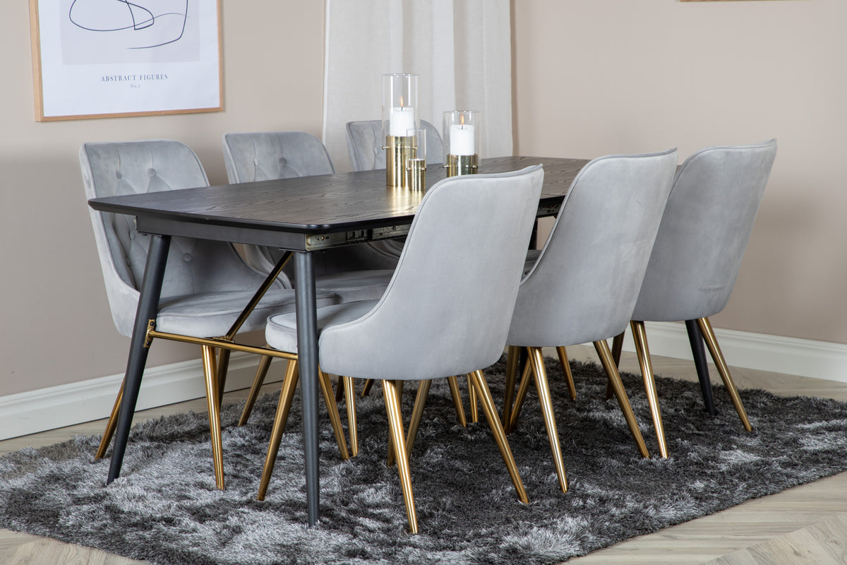 Venture Design Velvet Deluxe Matstolar 2-pack Grå