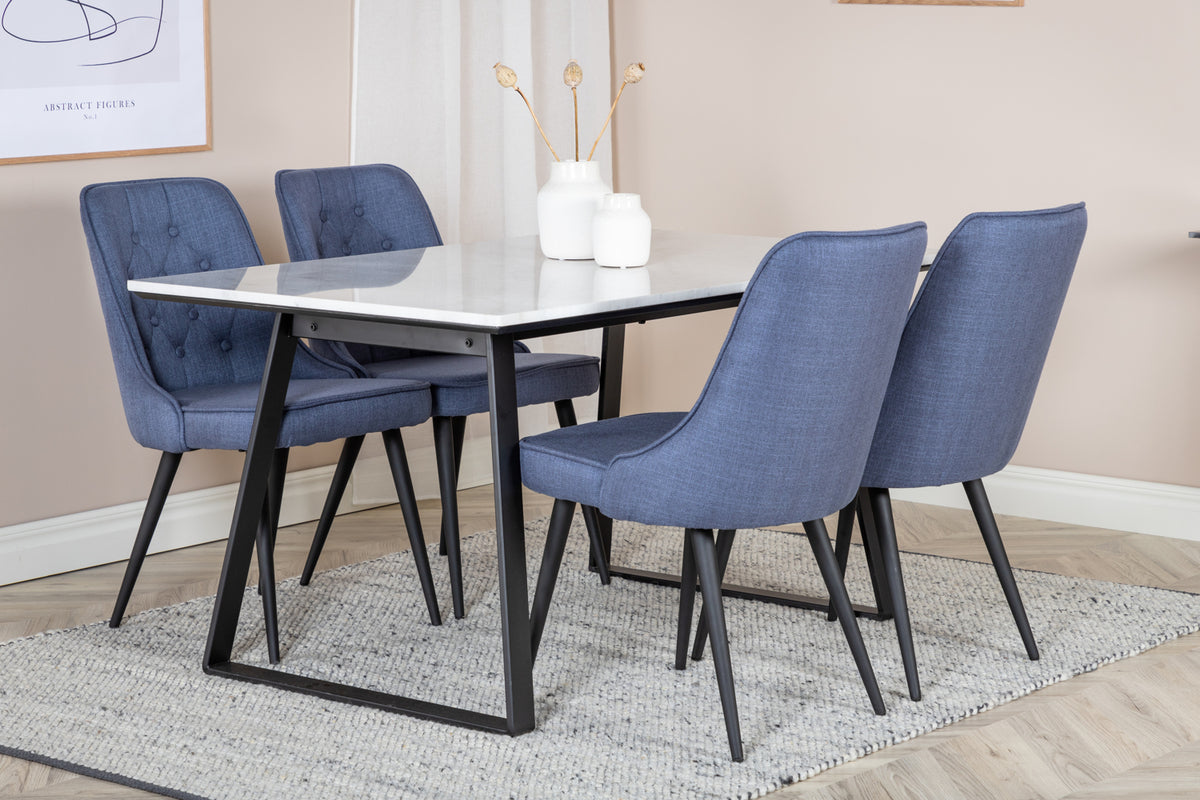 Venture Design Velvet Deluxe Matstolar 2-pack Blå