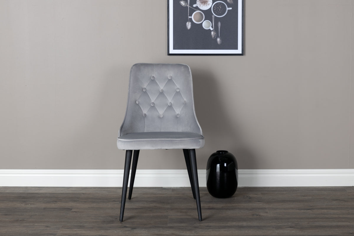 Venture Design Velvet Deluxe Matstolar 2-pack Ljusgrå