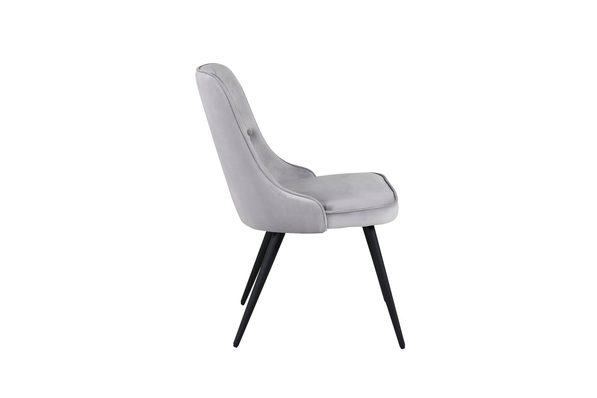 Venture Design Velvet Deluxe Matstolar 2-pack Ljusgrå