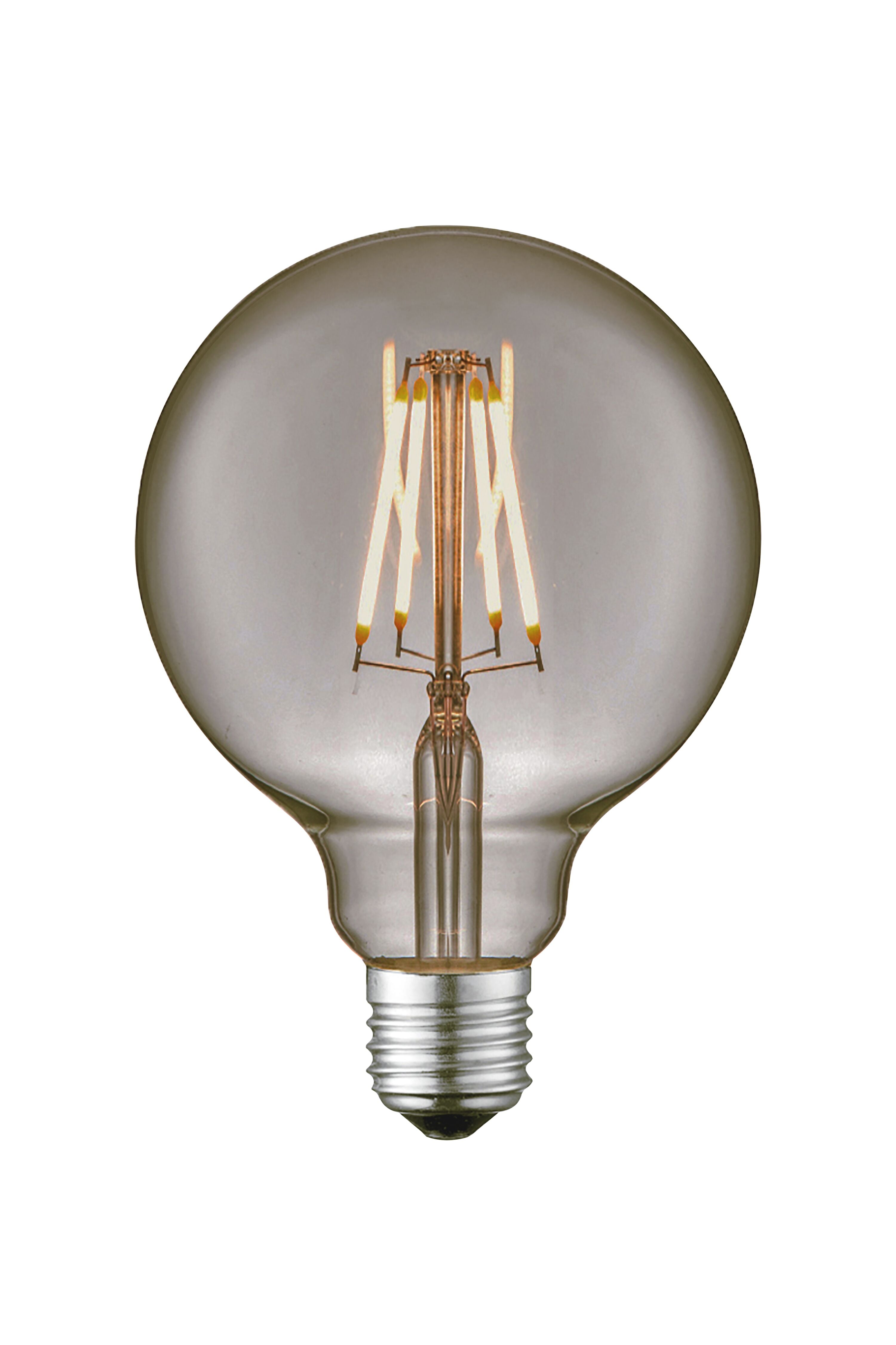 Aneta Home Glob G95 E27 8W LED filament dimbar 2000K, rök