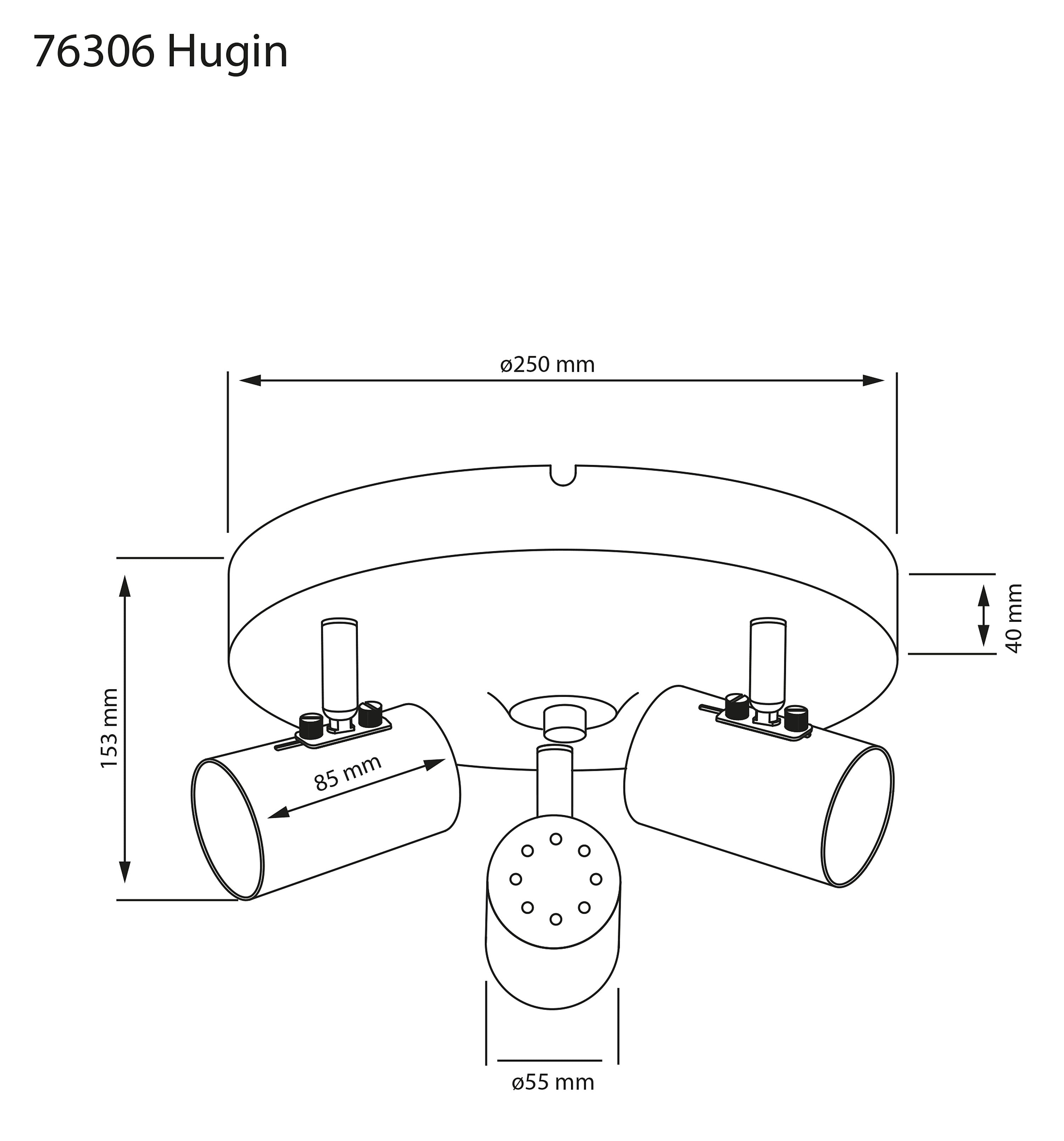 Aneta Home HUGIN takspot 3:a rund