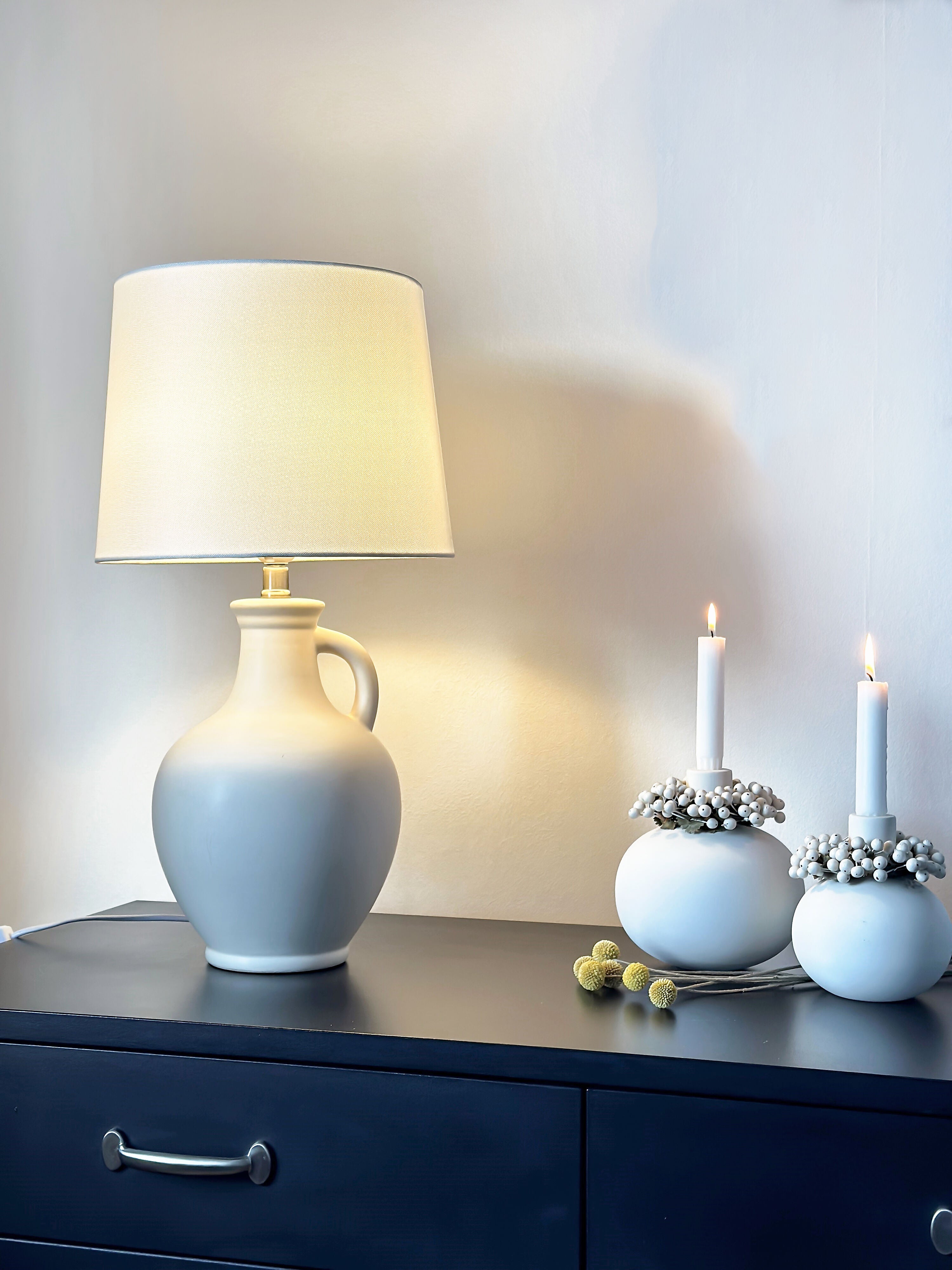 Aneta Home ATHENA bordslampa, naturvit