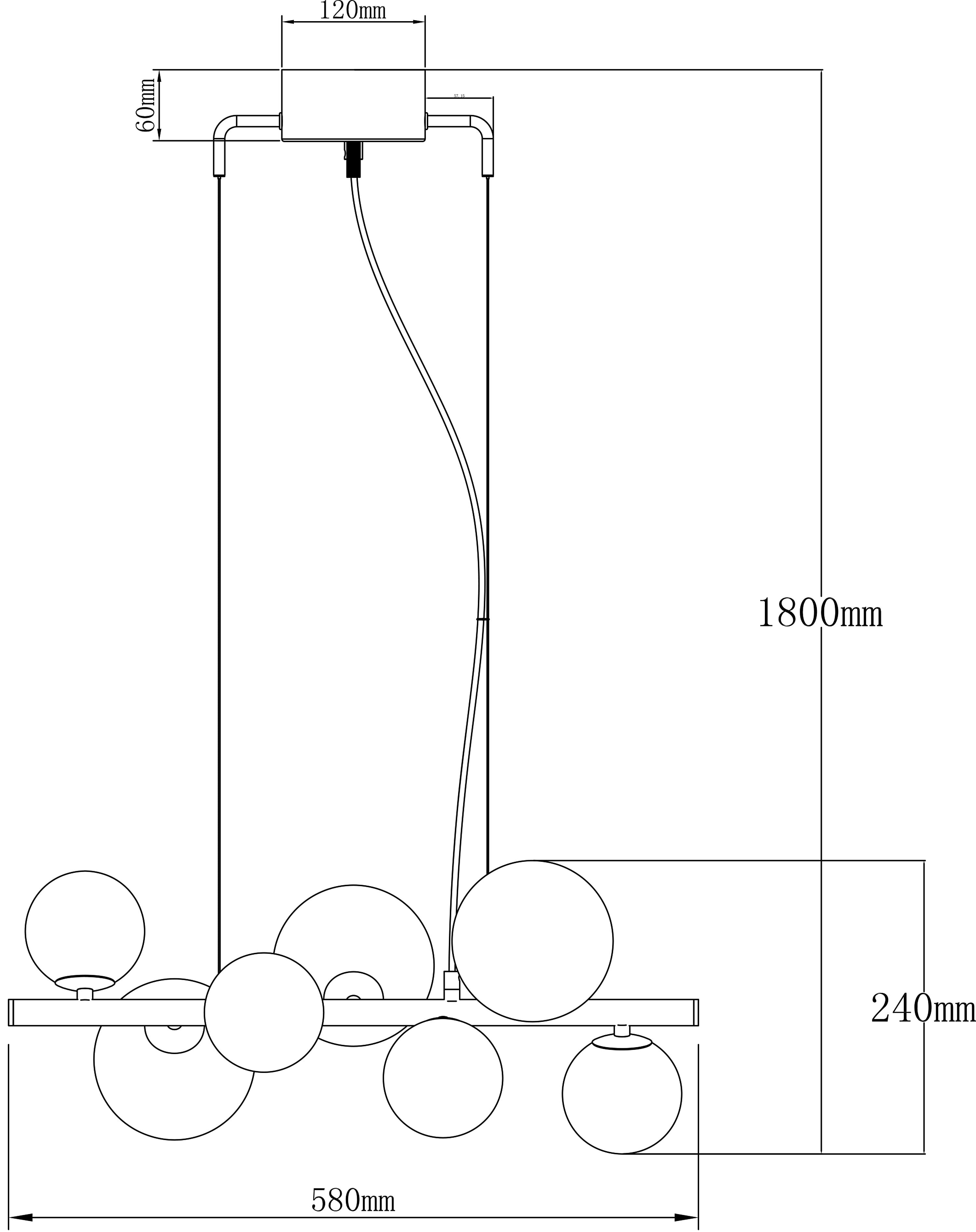 Aneta Home MOLEKYL taklampa L58