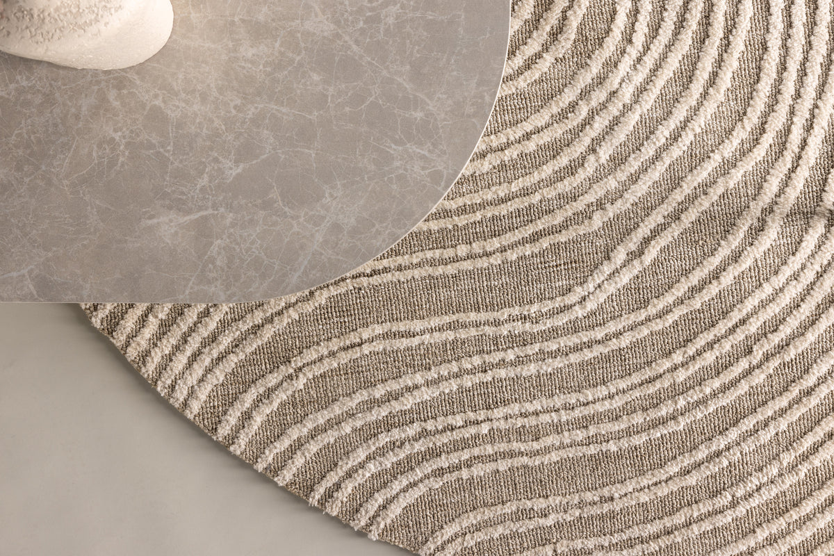Venture Design Melle Runda Mattor ⌀200 Beige