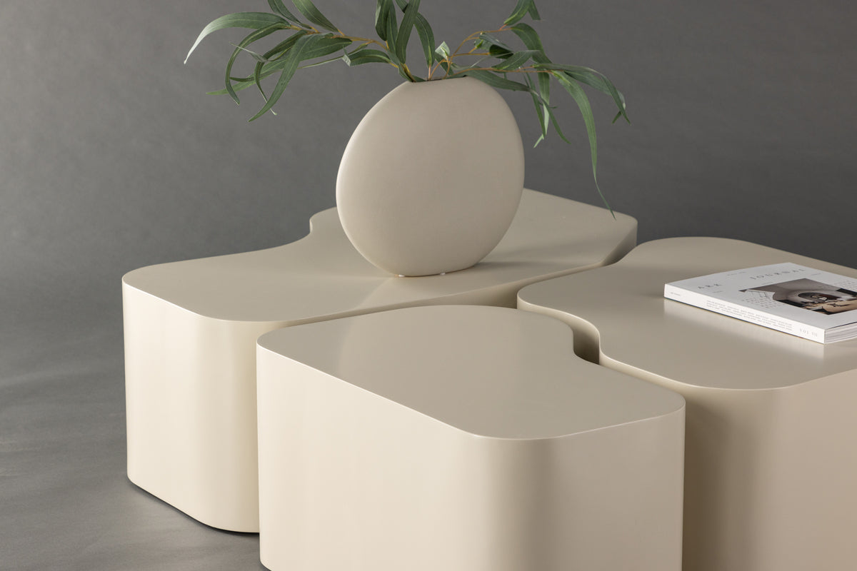 Venture Design Nordland Soffbord Bord 1: 92 cm | Bord 2: 60 cm | Bord 3: 40 cm x Bord 1: 70 cm | Bord 2: 74 cm | Bord 3: 40 cm Beige