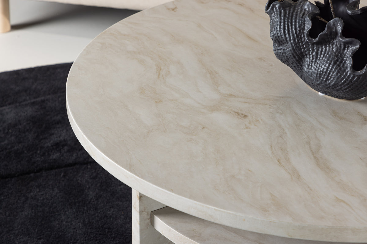 Venture Design Ålesund Soffbord ⌀85 Beige