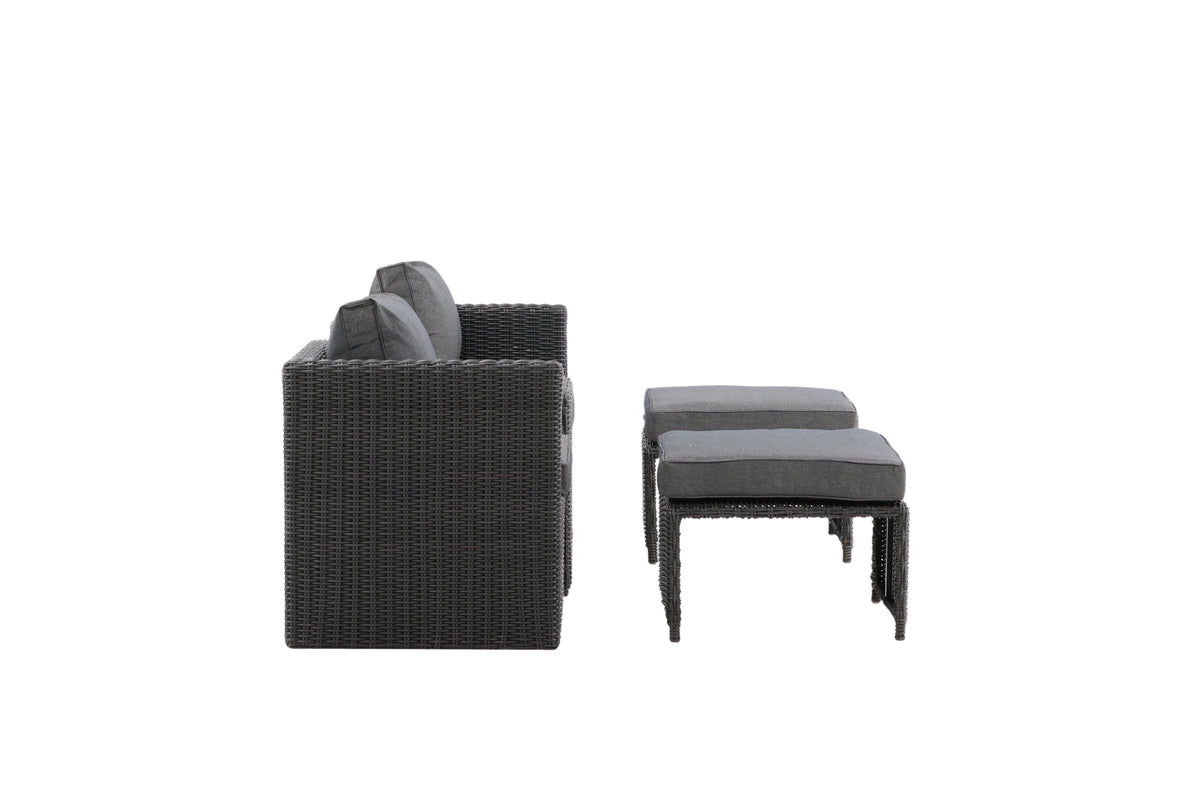 Venture Design Quad Lounge Set Svart