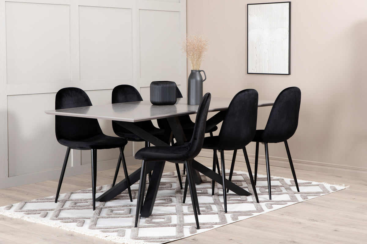 Venture Design Piazza Rektangulära Matbord 180 x 90 Svart