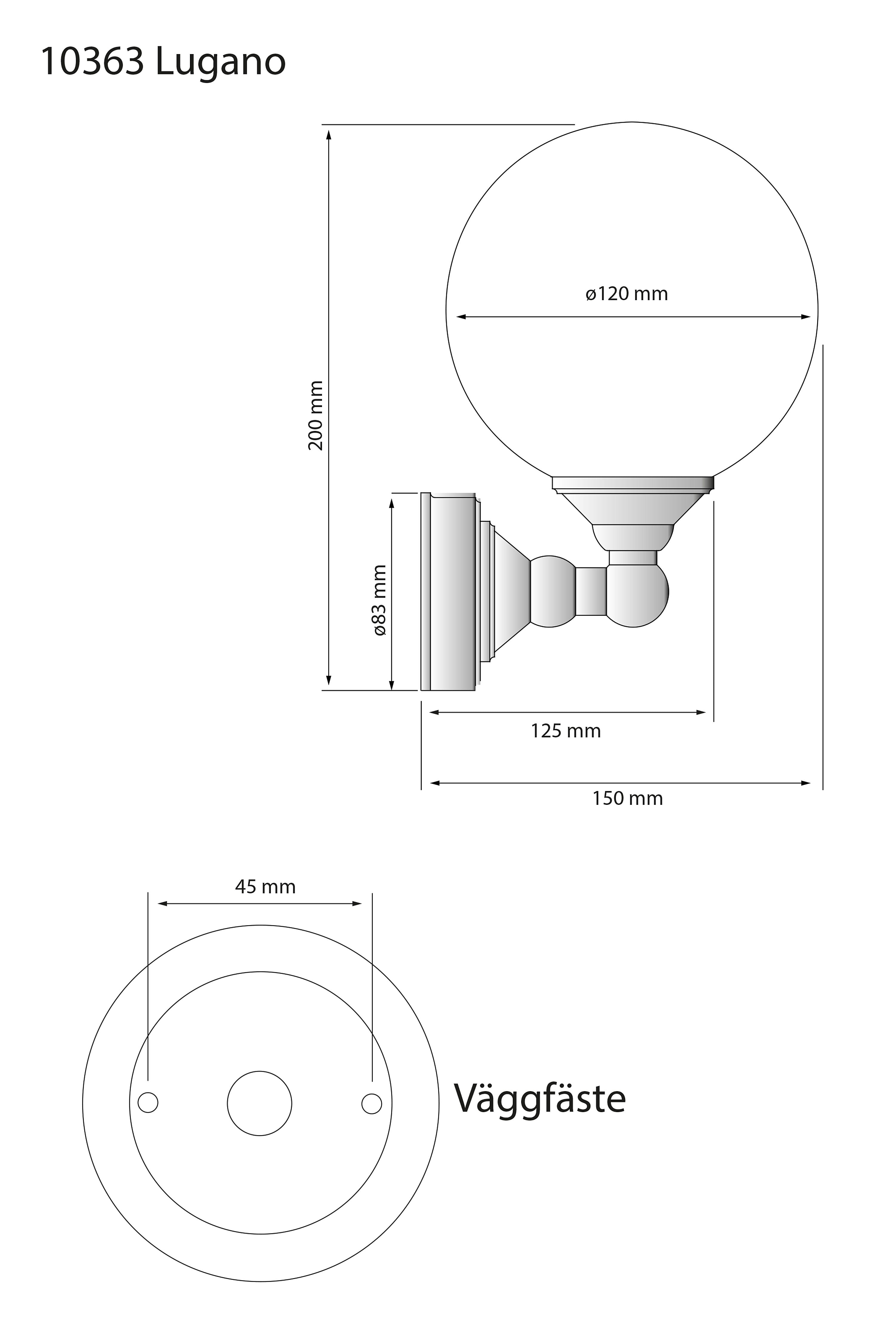 Aneta Home LUGANO vägglampa