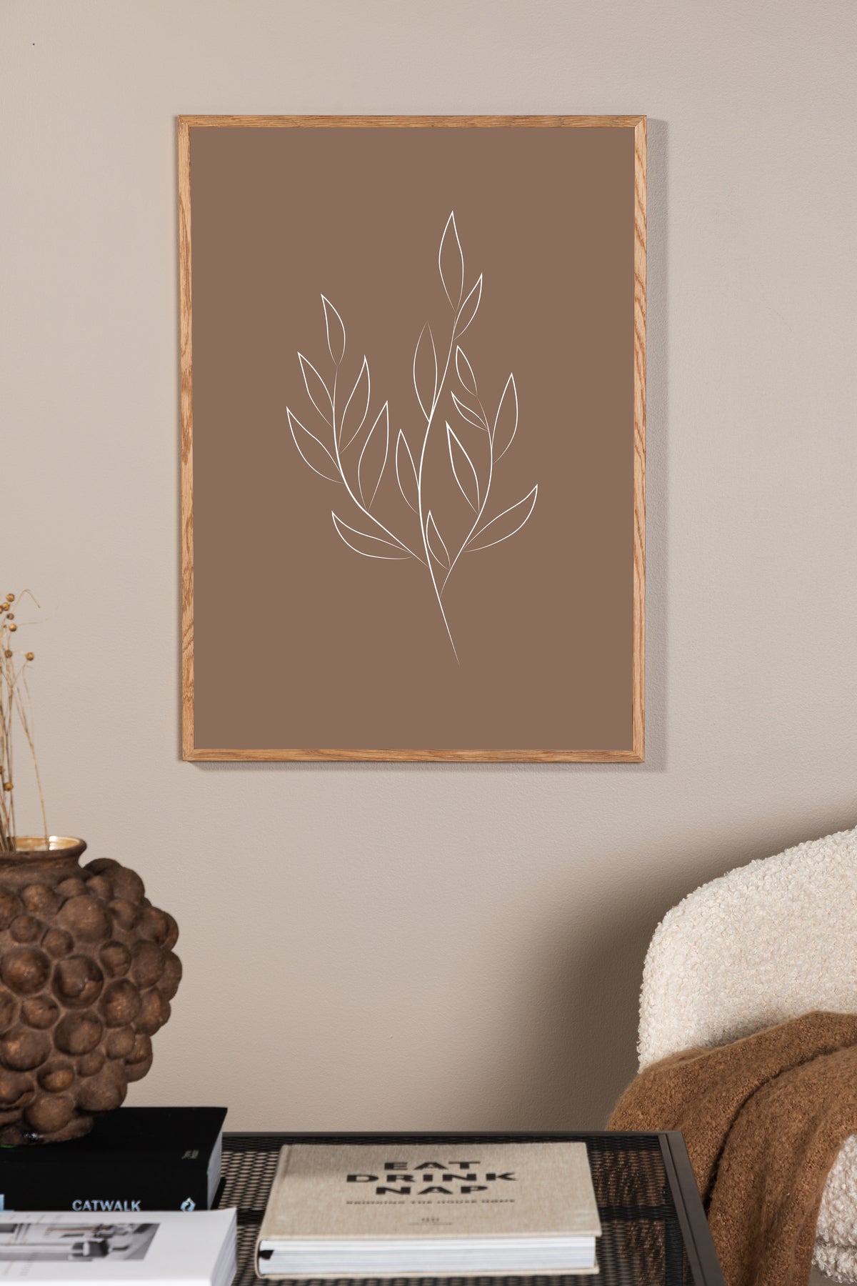 Venture Design Drawed leaf Posters Brun