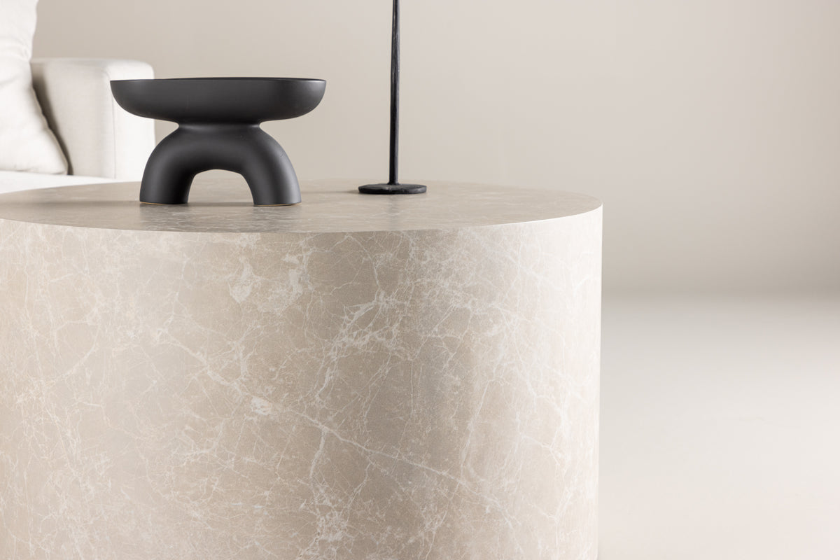 Venture Design York Soffbord ⌀80 Beige