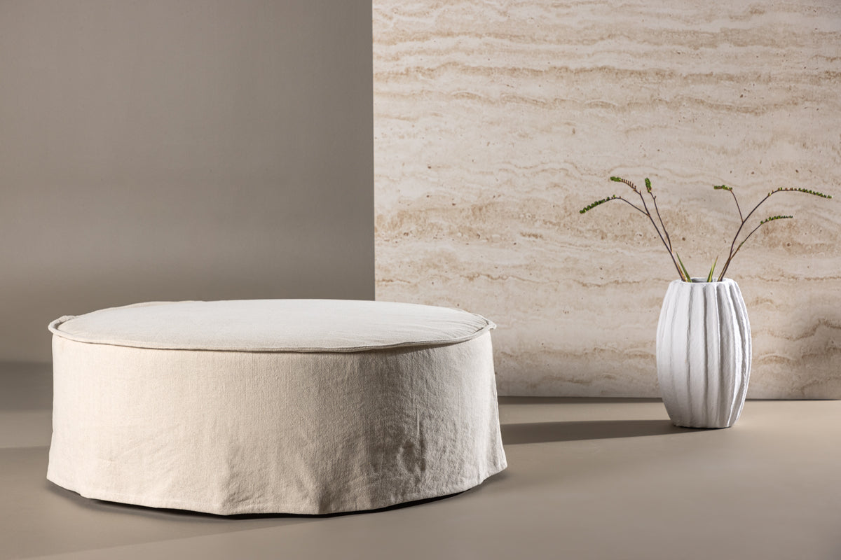 Venture Design Vindö Ottoman ⌀101 ⌀101 Beige