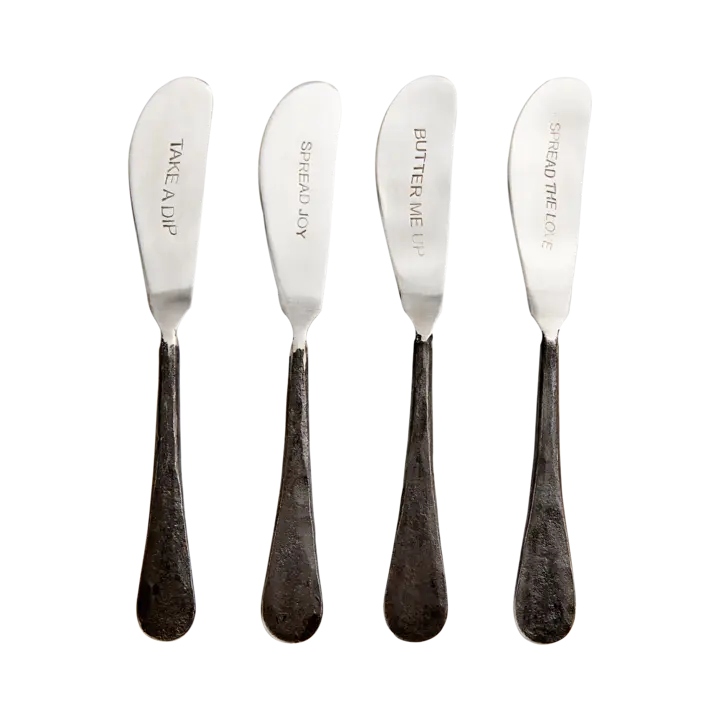 Affari of Sweden ODIN Smörkniv, set om 4, Svart/silver