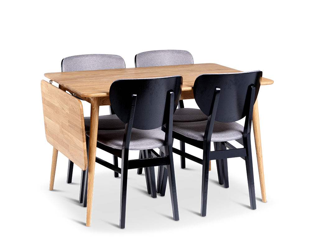 Stenexpo Alborg 120/160x80 med 4 st.Borgholm stol.