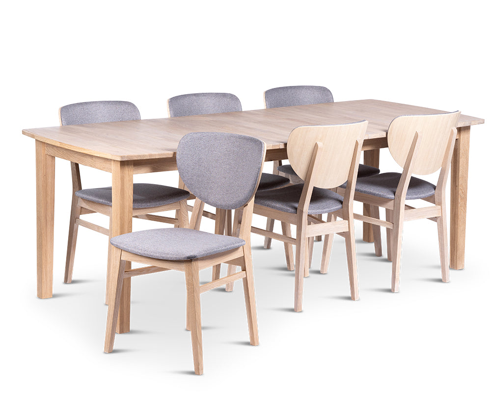 Stenexpo Kivik 160/210x90 med 6 st.Fårö stol.