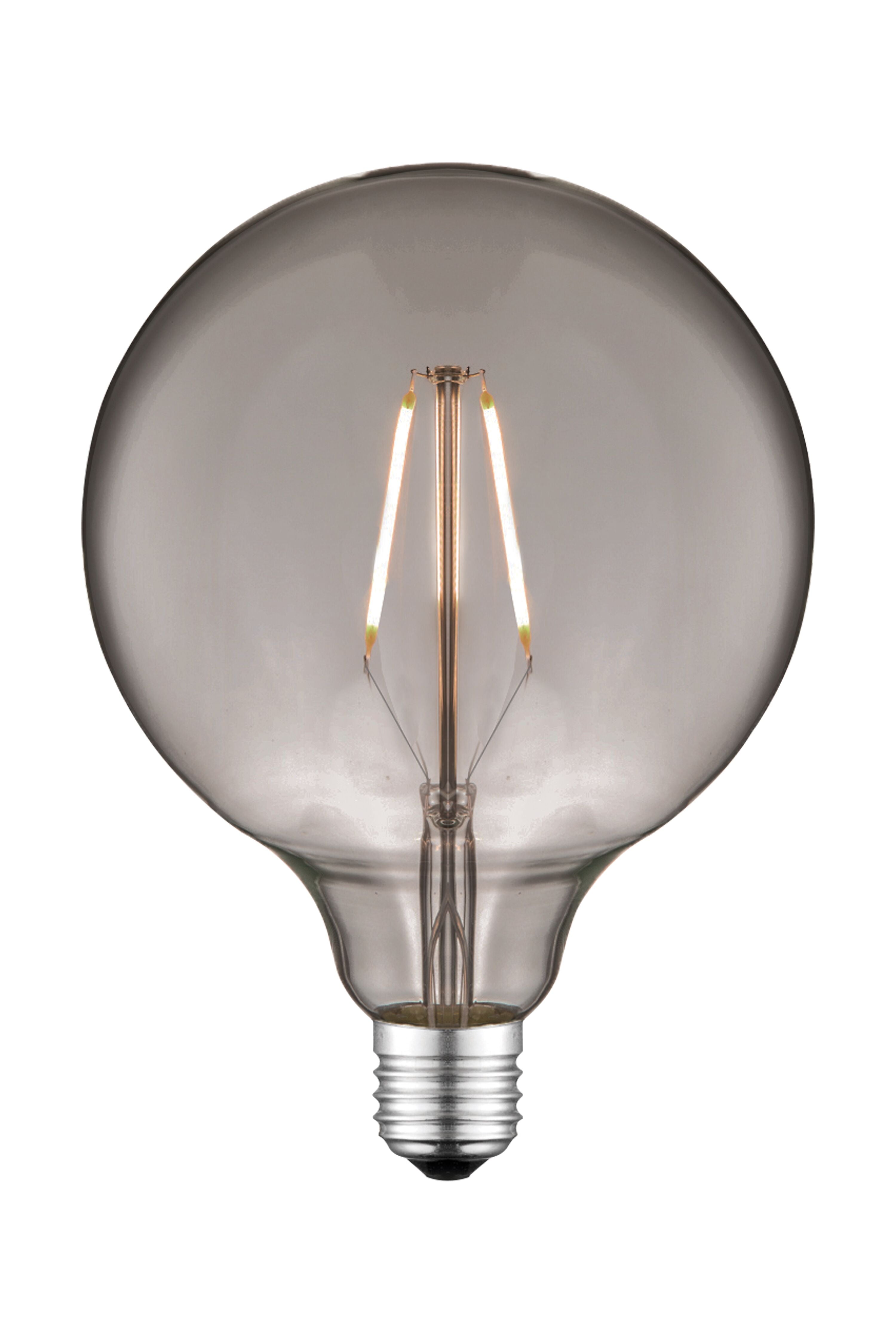 Aneta Home Glob G125 E27 2W LED filament 2700K, rök