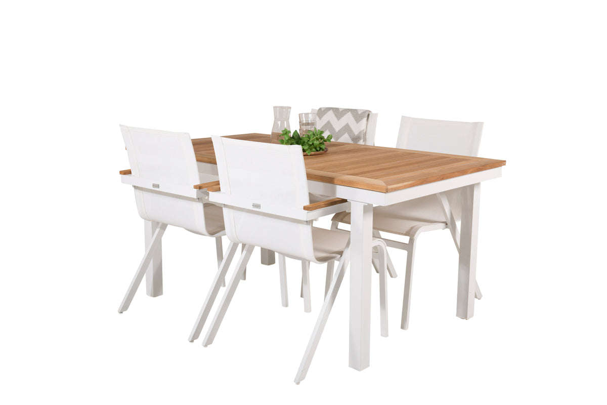 Venture Design Mexico & Panama Matstolar Vit + Matbord 160 x 90