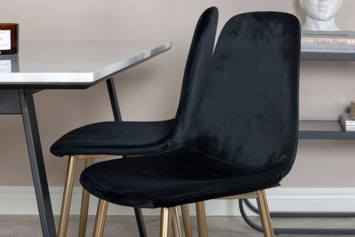 Venture Design Estelle & Polar Matbord 90x140 + Matstolar Svart