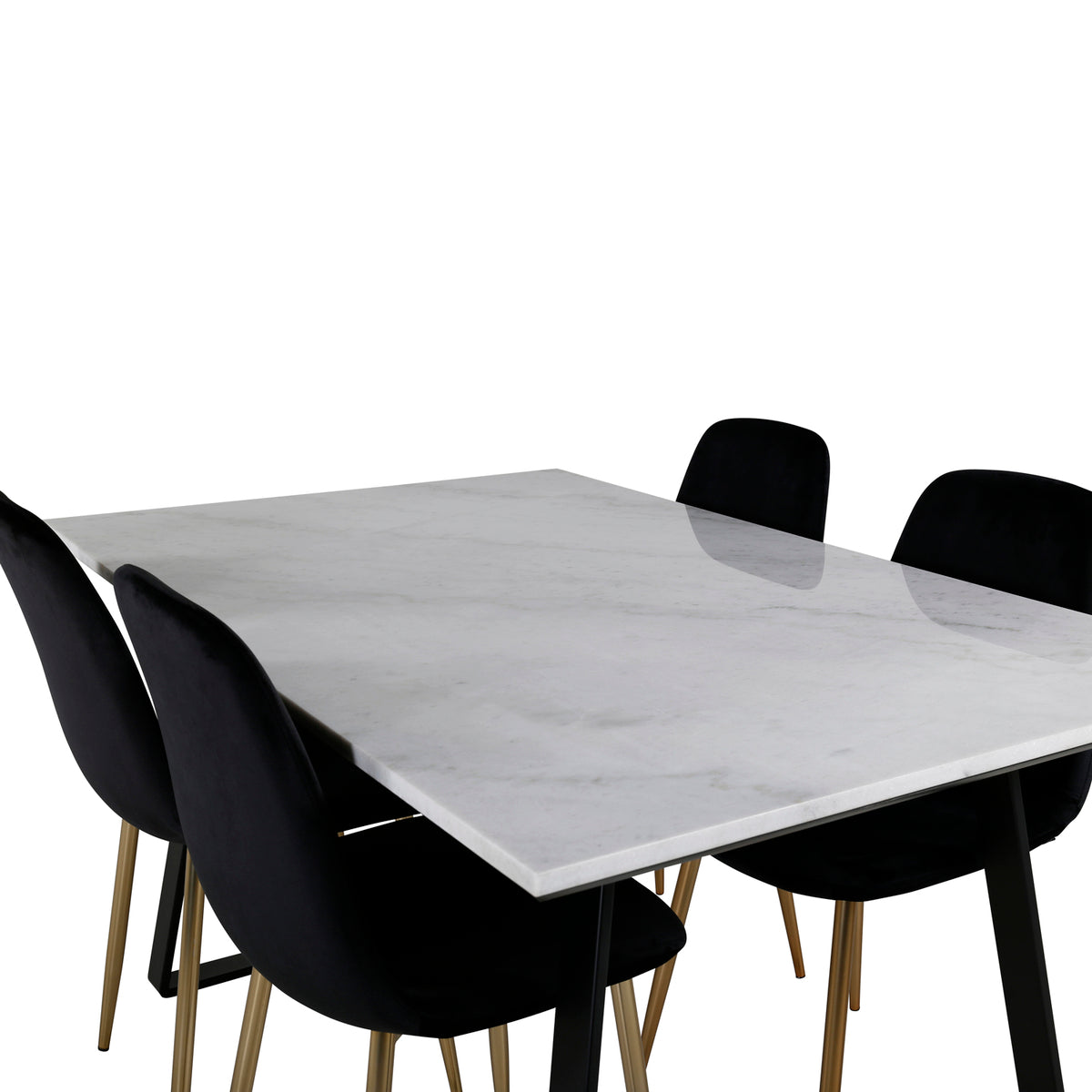 Venture Design Estelle & Polar Matbord 90x140 + Matstolar Svart