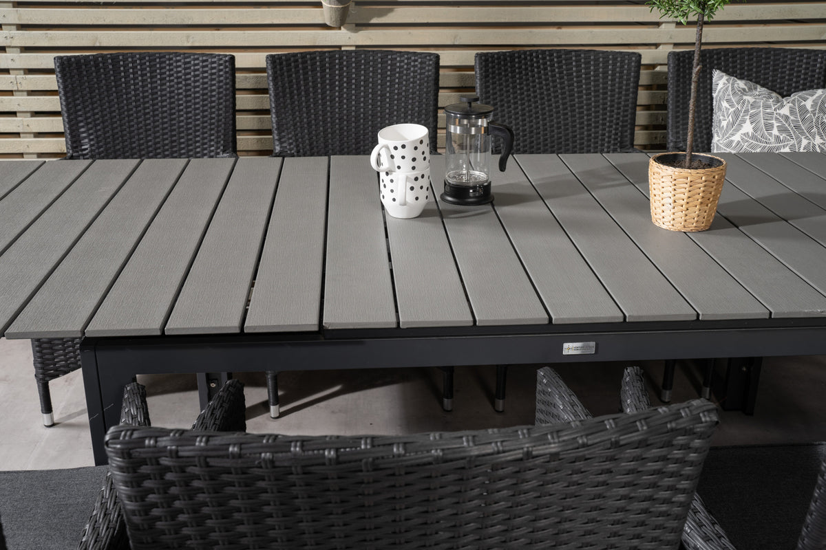 Venture Design Levels & Malin Matbord 160x100x75 + Matstolar Svart