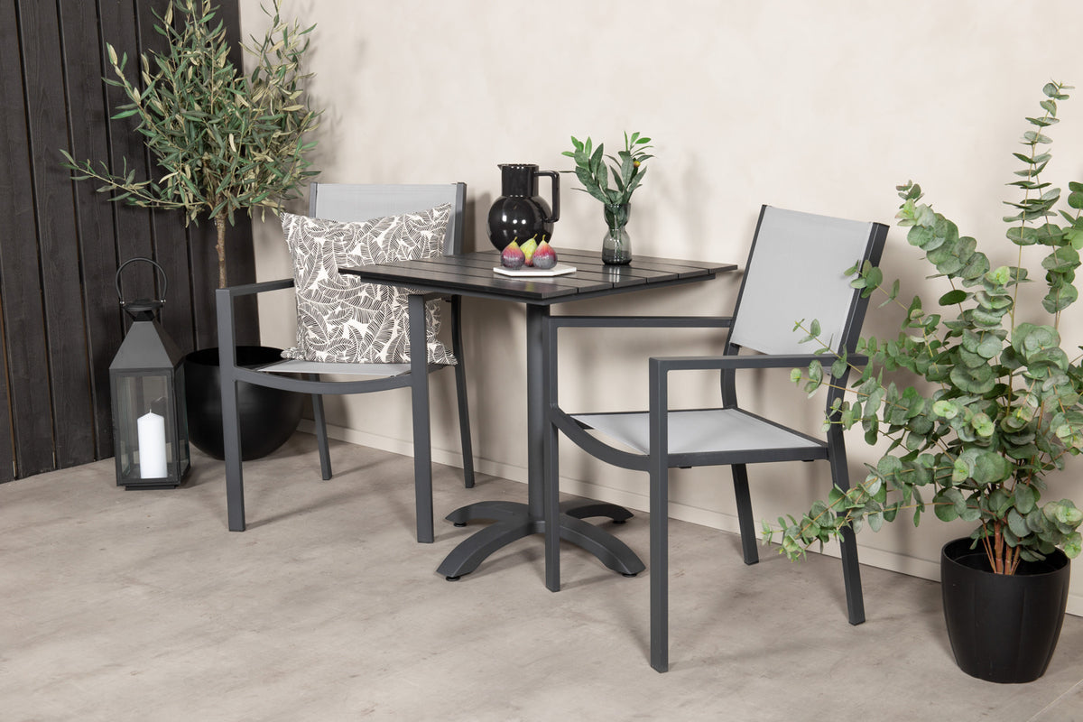 Venture Design Colorado & Copacabana Cafebord 70 x 70 Svart + Matstolar