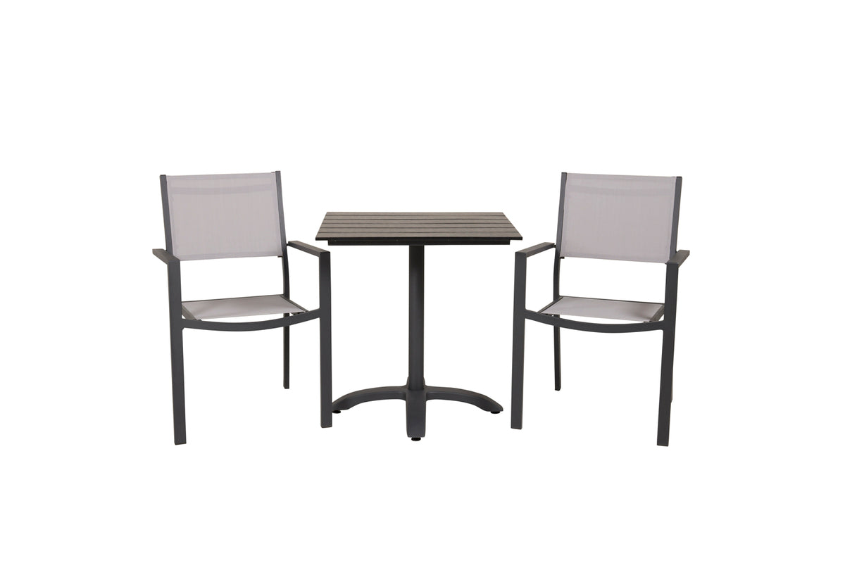 Venture Design Colorado & Copacabana Cafebord 70 x 70 Svart + Matstolar