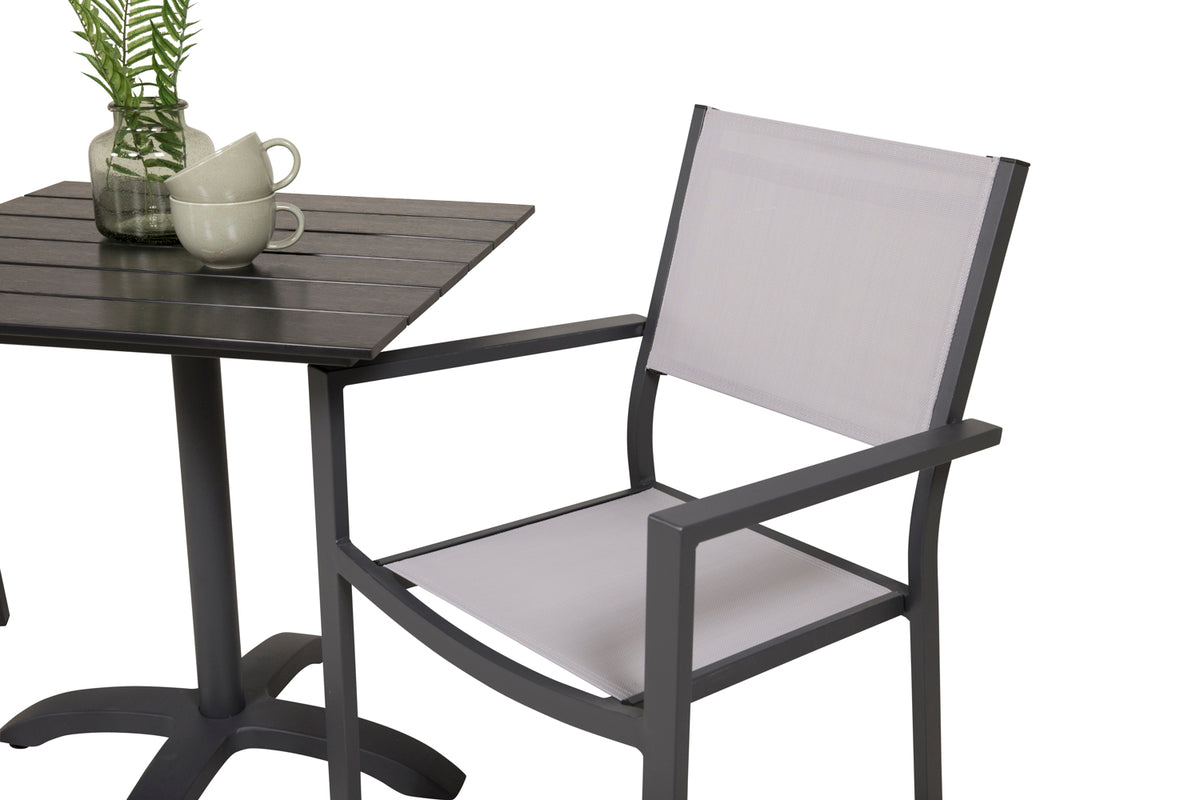 Venture Design Colorado & Copacabana Cafebord 70 x 70 Svart + Matstolar