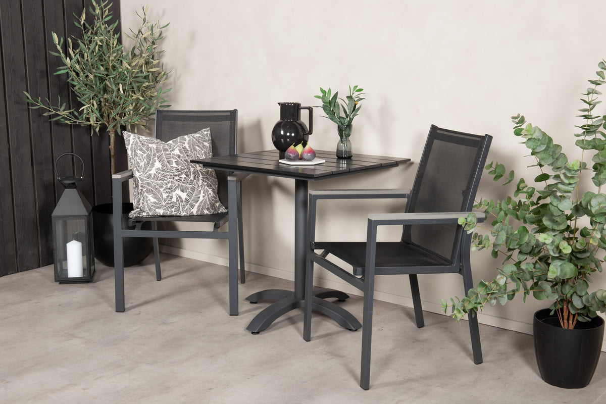 Venture Design Venture Home Colorado & Parma Cafébord 70x70 + Matstolar Svart