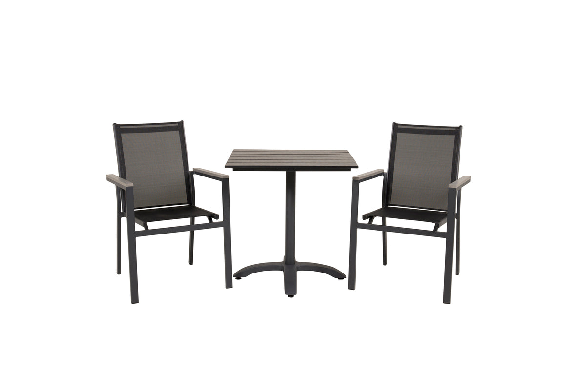 Venture Design Venture Home Colorado & Parma Cafébord 70x70 + Matstolar Svart