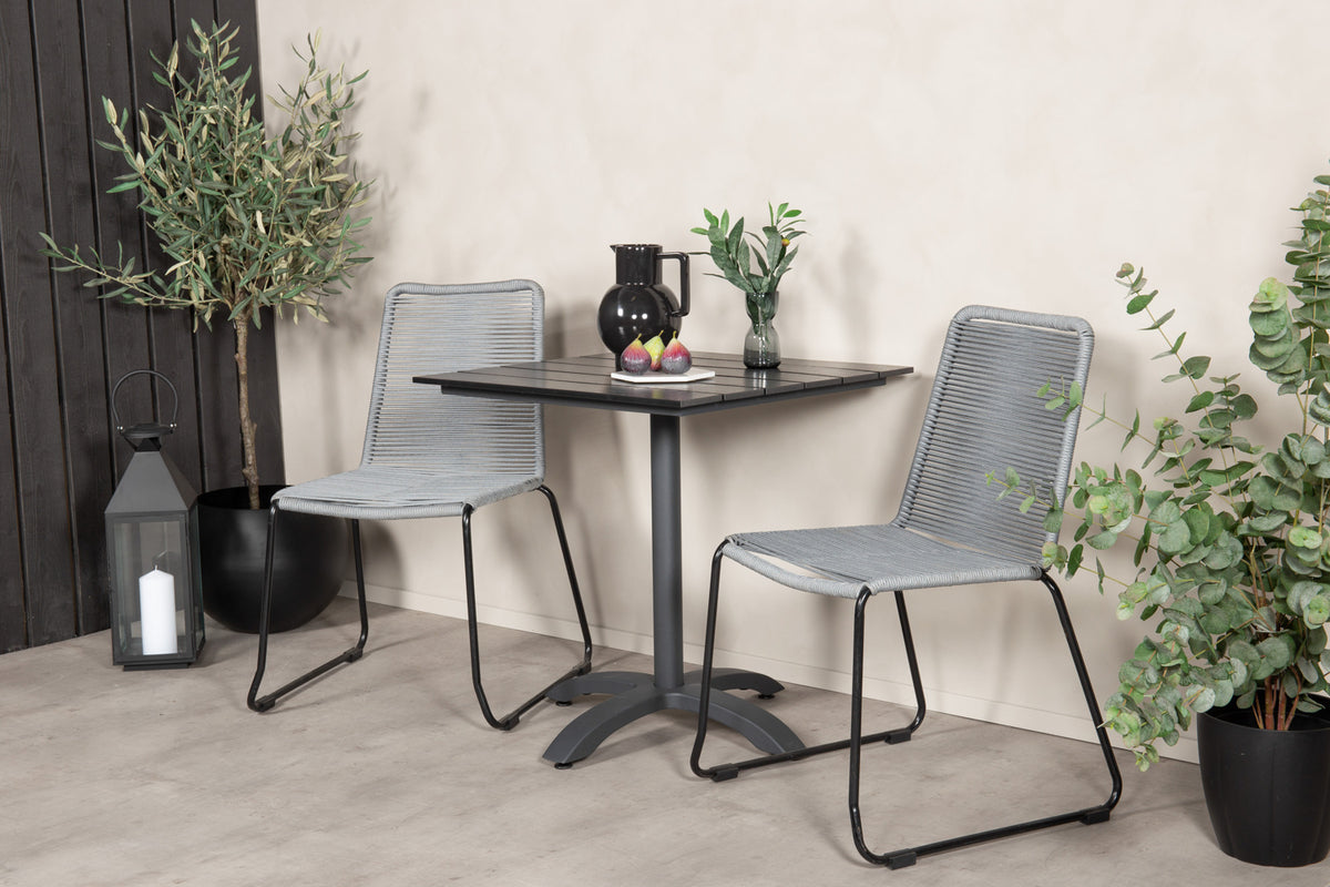 Venture Design Colorado & Lindos Cafébord 70x70 + Matstolar Grå