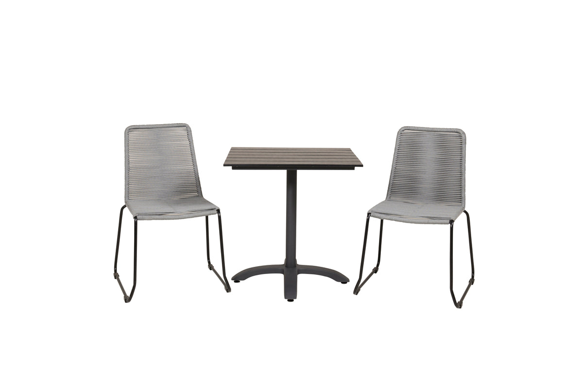 Venture Design Colorado & Lindos Cafébord 70x70 + Matstolar Grå