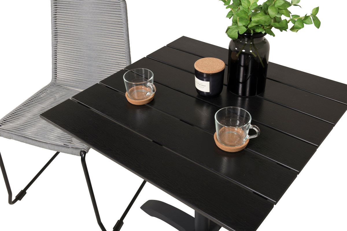 Venture Design Colorado & Lindos Cafébord 70x70 + Matstolar Grå