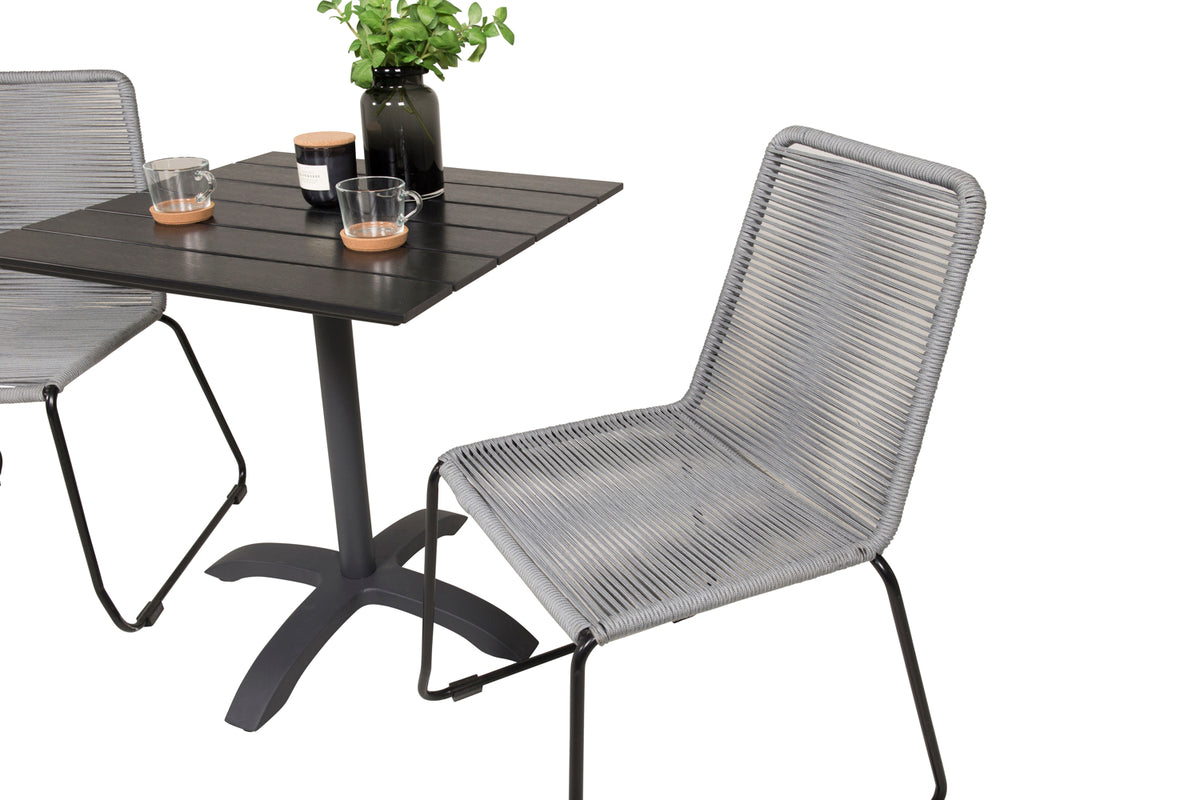 Venture Design Colorado & Lindos Cafébord 70x70 + Matstolar Grå