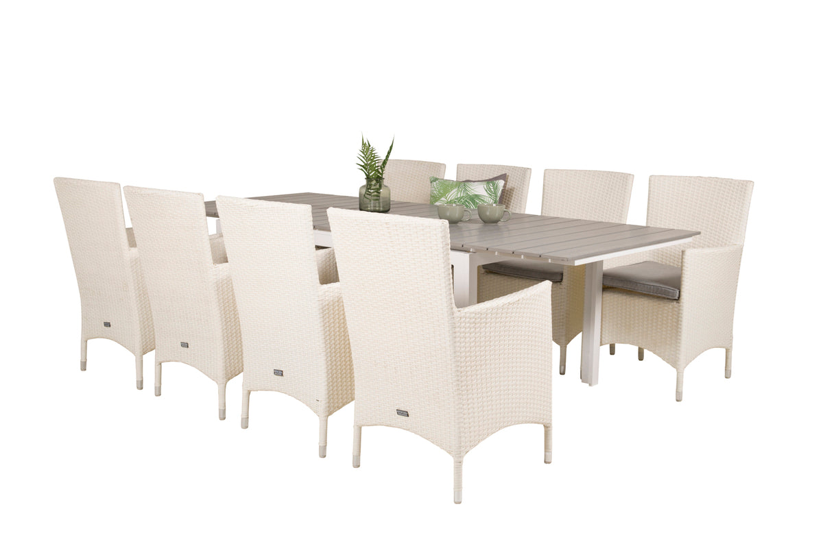 Venture Design Levels & Malin Matbord 160x100x75 + Matstolar Vit